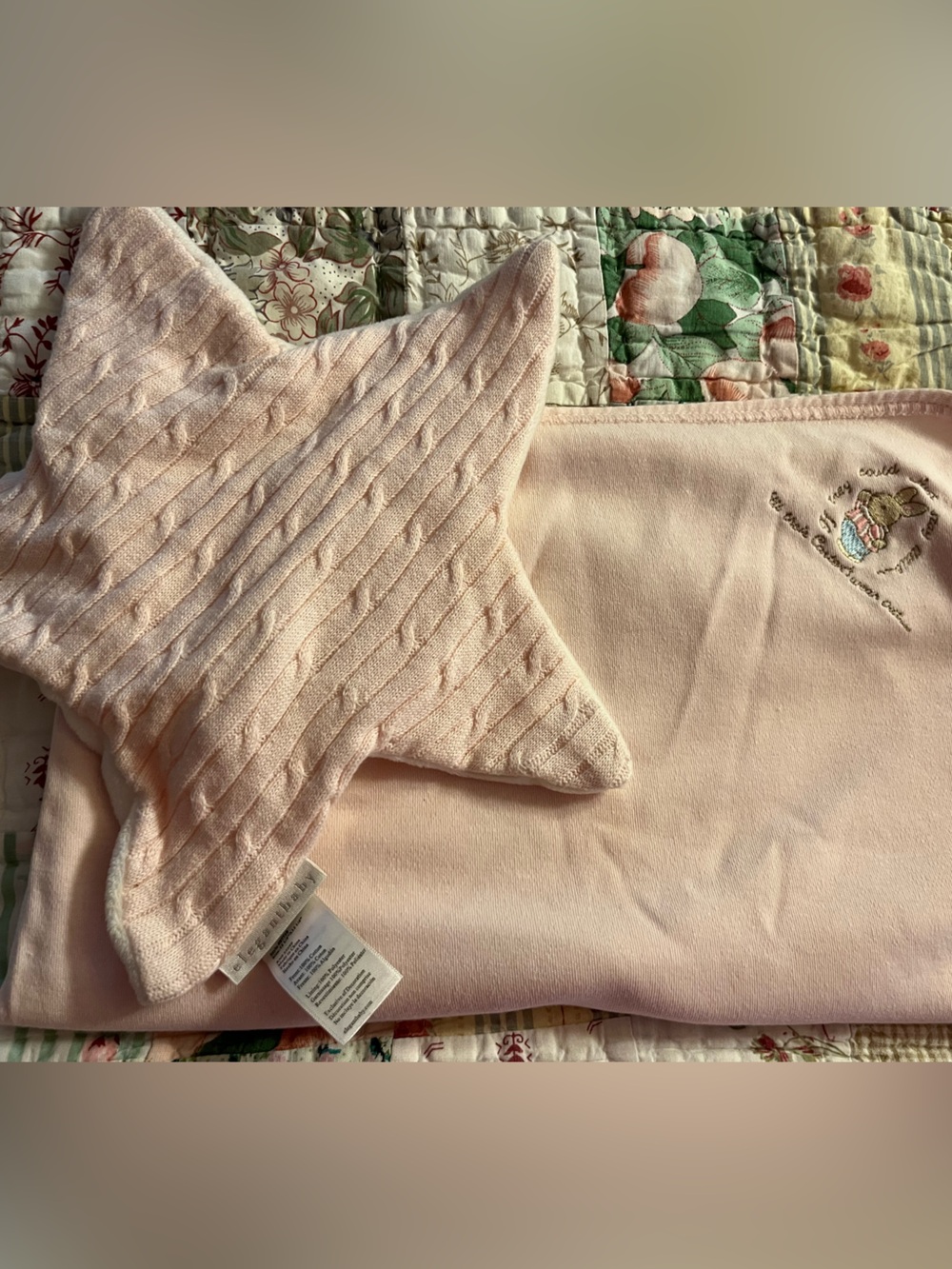 Soft Pink Star Lovey and Blanket Set - Baby Comfort Duo